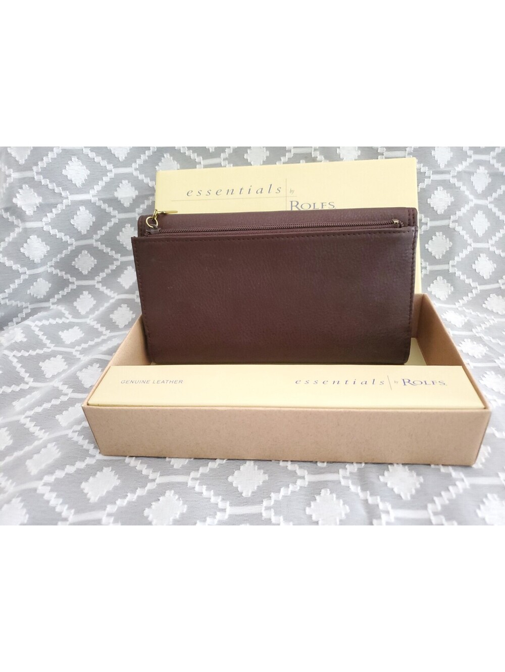 New In Box Rolfs Brown Leather Wallet